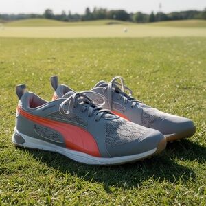 Puma Biofly Mesh Women’s Performance Golf Shoe Grey and Peach Color Size 8
